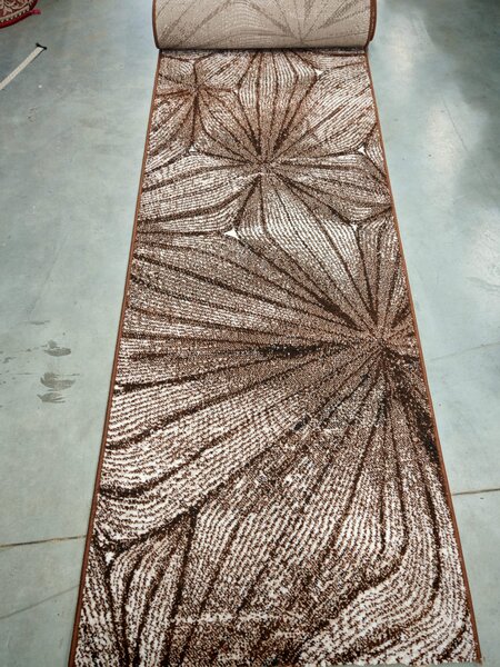 Traversa Model Cappuccino 16128 13, Festonata, Latime 120 cm, Bej Maro 120 x 200