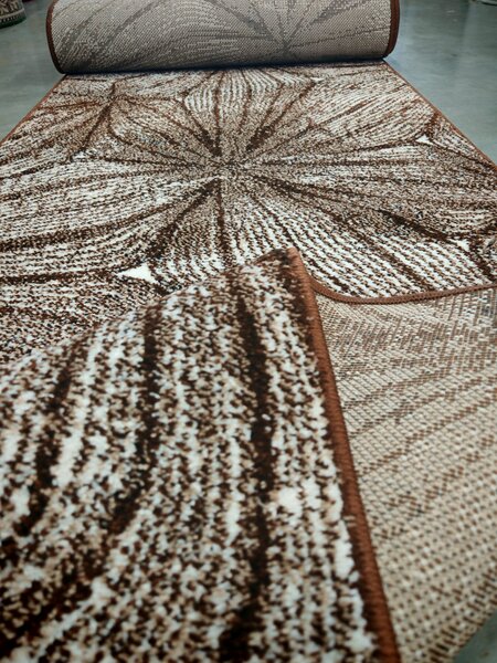 Traversa Model Cappuccino 16128 13, Festonata, Latime 120 cm, Bej Maro 120 x 200