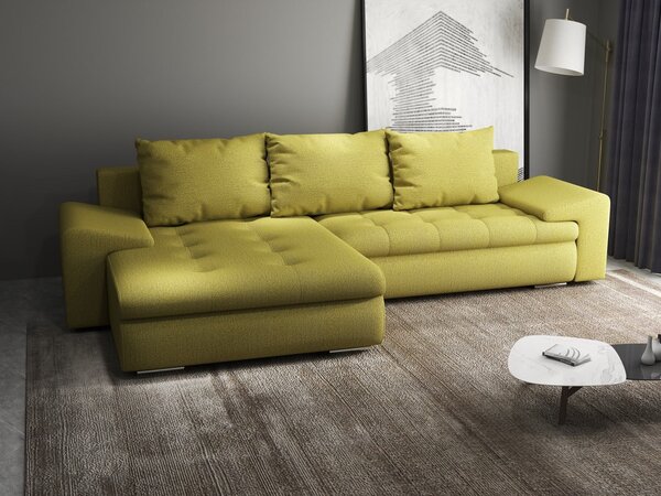 Colțar extensibil dumonde cu ladă de depozitare Leonardo Enjoy Verde 260x185 cm