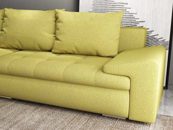 Colțar extensibil dumonde cu ladă de depozitare Leonardo Enjoy Verde 260x185 cm