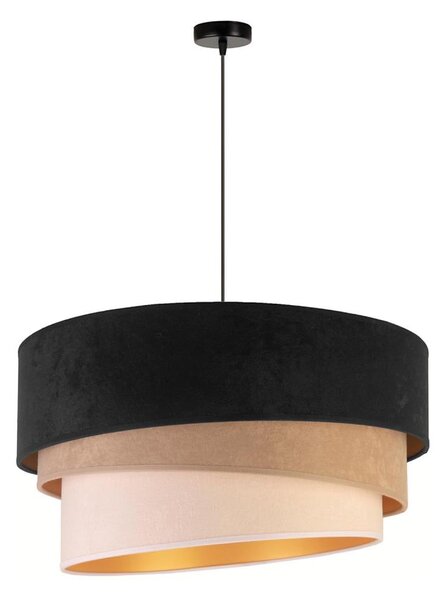 Lustră pe cablu Duolla DEVON 1xE27/40W/230V d. 45 cm negru/bej