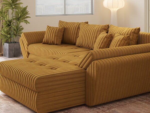Colțar extensibil dumonde cu ladă de depozitare Loana Ambience Mustar II 270x185 cm