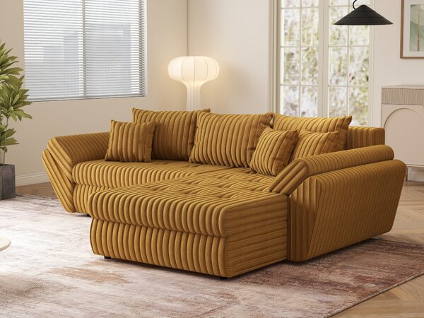 Colțar extensibil dumonde cu ladă de depozitare Loana Ambience Mustar II 270x185 cm