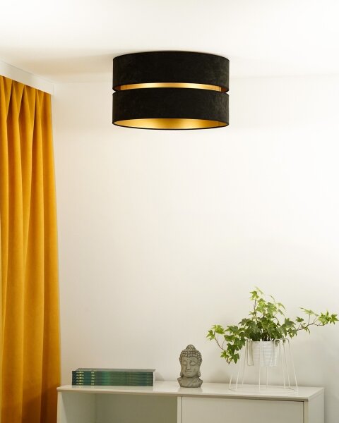 Plafonieră Duolla DUO 1xE27/40W/230V d. 40 cm negru/auriu