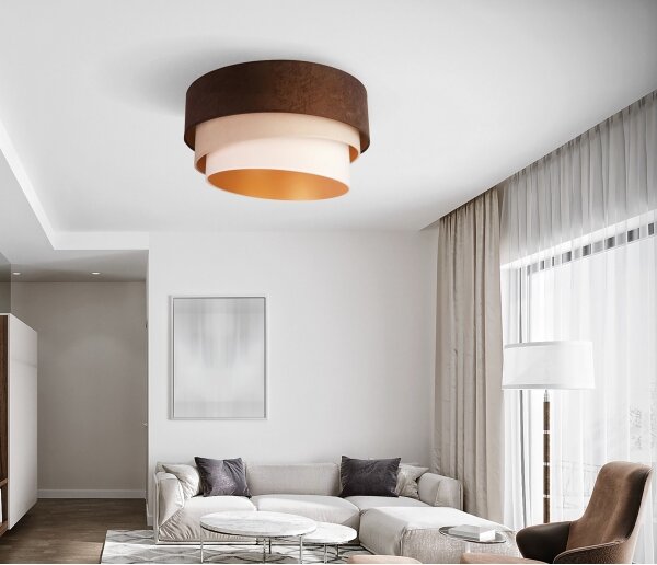 Plafonieră Duolla DEVON 1xE27/40W/230V d. 45 cm maro/bej
