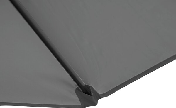 Outsunny Umbrelă de Grădină cu Rotație la 360°, Braț, Bază în Cruce și Orificiu de Ventilație, Ø256x245 cm, Gri Închis | Aosom Romania