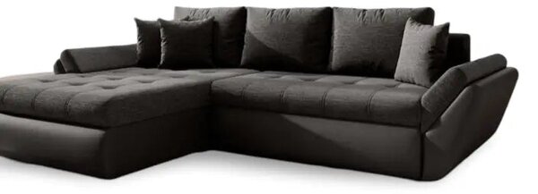 Colțar extensibil dumonde cu ladă de depozitare Loana Magma Black II 270x185 cm