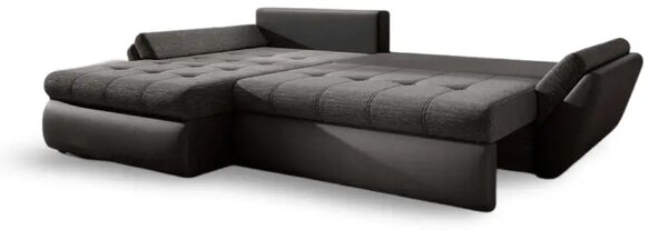 Colțar extensibil dumonde cu ladă de depozitare Loana Magma Black II 270x185 cm