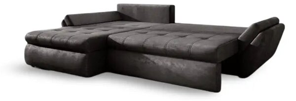 Colțar extensibil dumonde cu ladă de depozitare Loana Madagaskar Black 270x185 cm