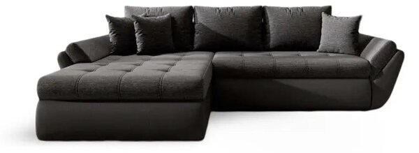 Colțar extensibil dumonde cu ladă de depozitare Loana Magma Black II 270x185 cm