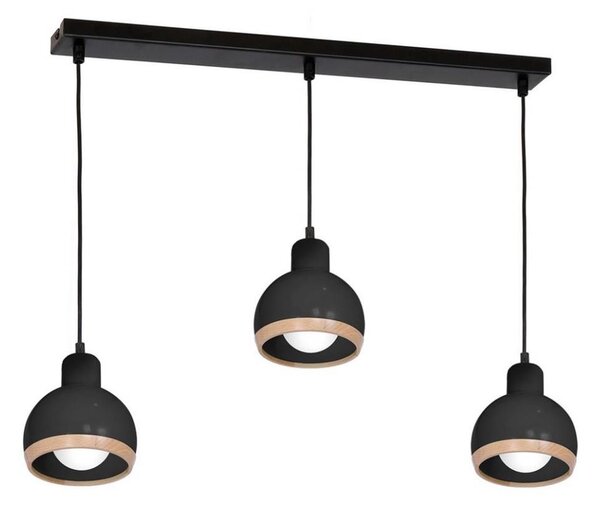 Lustră pe cablu OVAL 3xE27/60W/230V neagră