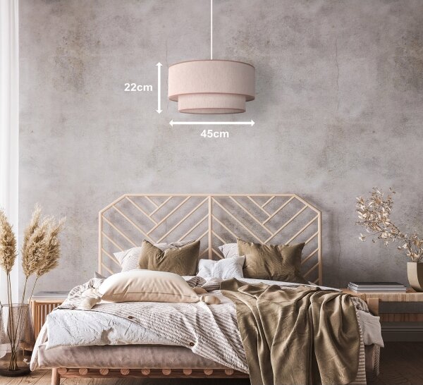 Lustră pe cablu Duolla BOHO 1xE27/40W/230V d. 45 cm bej