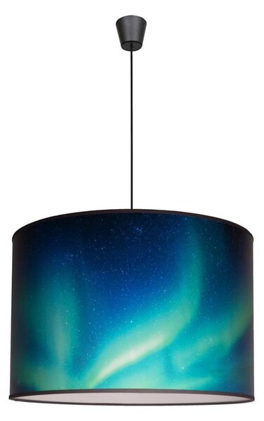 Lustră pe cablu PRINT Duolla L 1xE27/40W/230V d. 45 cm negru/turcoaz