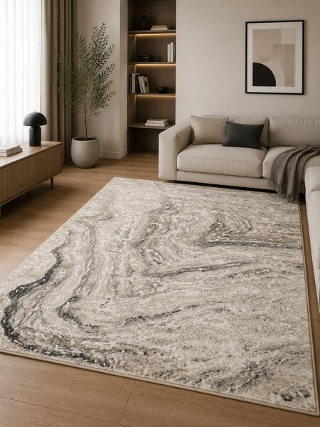 Covor Sufragerie Dormitor, Model Elma El007 106, Gri Bej 120x200