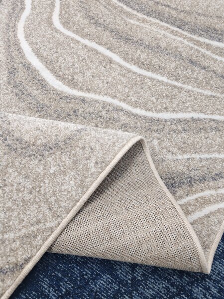 Covor Sufragerie Dormitor, Model Elma El013 116, Crem Gri 80x150