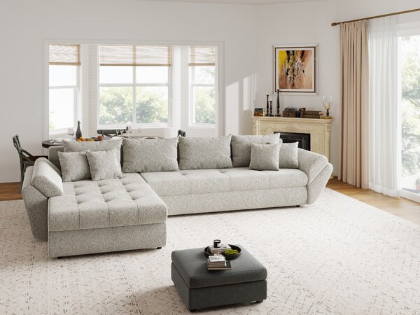 Colțar extensibil dumonde cu ladă de depozitare Loana XL Arena Bej 20 335x185 cm
