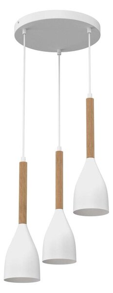 Lustră pe cablu MUZA NEW 3xE27/60W/230V albă rotundă