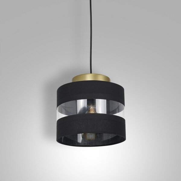 Lustră pe cablu HAVARD 1xE27/60W/230V neagră/alămie