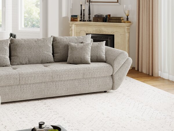 Colțar extensibil dumonde cu ladă de depozitare Loana XL Cremona Bej 14 335x185 cm