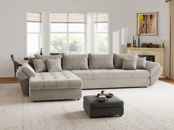 Colțar extensibil dumonde cu ladă de depozitare Loana XL Cremona Bej 14 335x185 cm