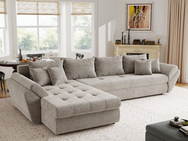 Colțar extensibil dumonde cu ladă de depozitare Loana XL Cremona Bej 14 335x185 cm