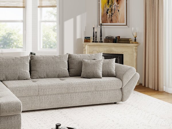 Colțar extensibil dumonde cu ladă de depozitare Loana XL Cremona Bej 14 335x185 cm
