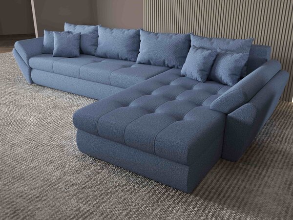 Colțar extensibil dumonde cu ladă de depozitare Loana XL Enjoy Albastru II 335x185 cm