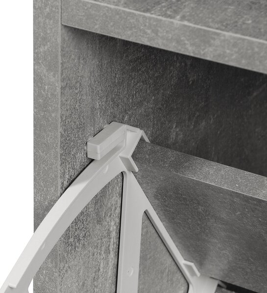 Mobile Garderoba pentru Intrare si Dormitor, cu Cuier cu 6 Carlige, Pantofar Reglabil si Oglinda, Gri ciment, 90x22x116 cm Gri ciment | Aosom Romania