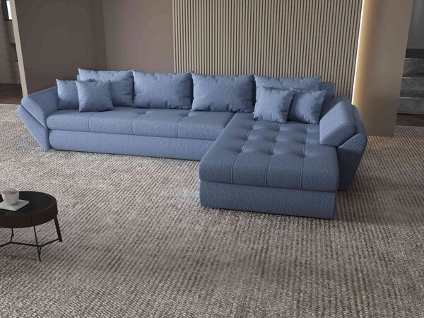 Colțar extensibil dumonde cu ladă de depozitare Loana XL Enjoy Albastru II 335x185 cm