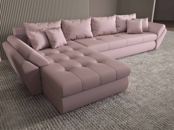Colțar extensibil dumonde cu ladă de depozitare Loana XL Enjoy Flamingo 335x185 cm