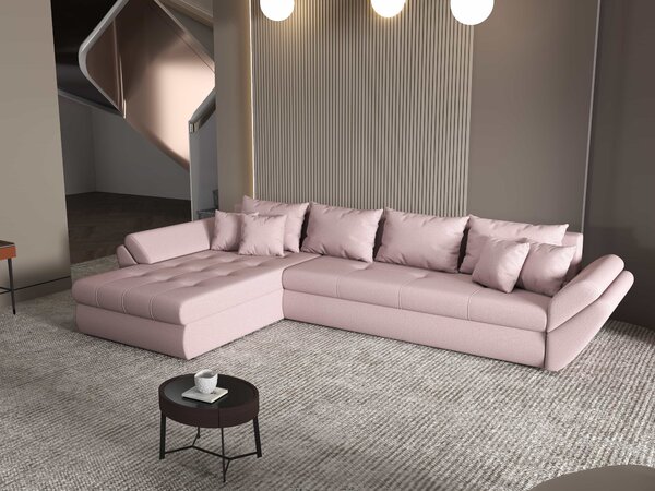 Colțar extensibil dumonde cu ladă de depozitare Loana XL Enjoy Flamingo 335x185 cm