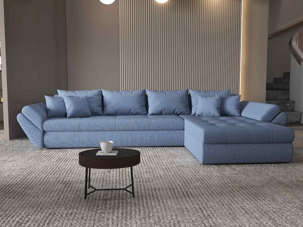 Colțar extensibil dumonde cu ladă de depozitare Loana XL Enjoy Albastru II 335x185 cm