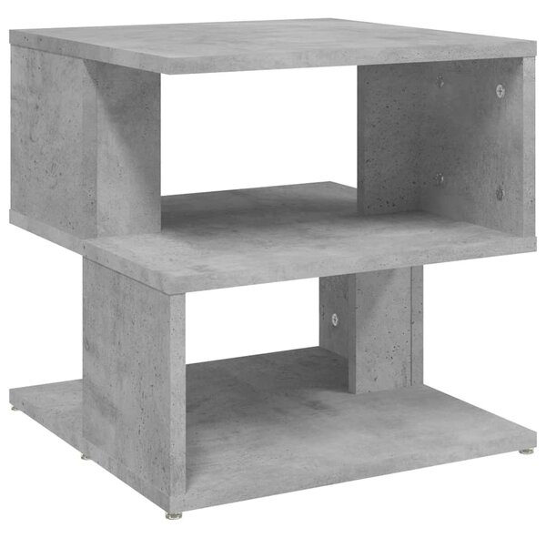 Masă laterală, gri beton, 40x40x40 cm, PAL