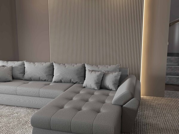 Colțar extensibil dumonde cu ladă de depozitare Loana XL Enjoy Gri II 335x185 cm