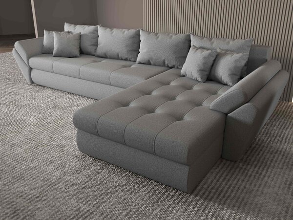 Colțar extensibil dumonde cu ladă de depozitare Loana XL Enjoy Gri II 335x185 cm