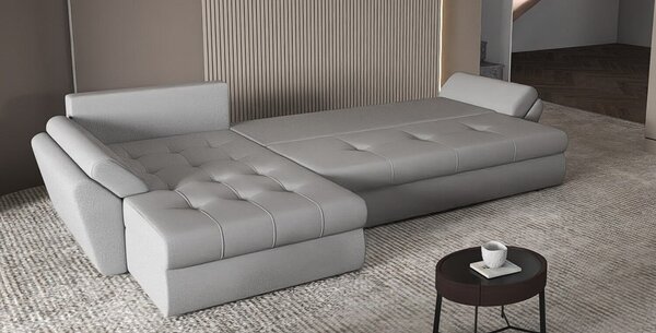 Colțar extensibil dumonde cu ladă de depozitare Loana XL Enjoy Gri II 335x185 cm