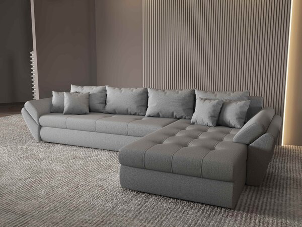 Colțar extensibil dumonde cu ladă de depozitare Loana XL Enjoy Gri II 335x185 cm