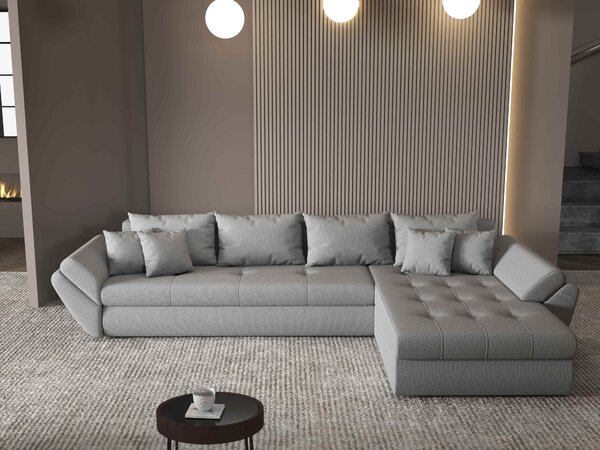 Colțar extensibil dumonde cu ladă de depozitare Loana XL Enjoy Gri II 335x185 cm
