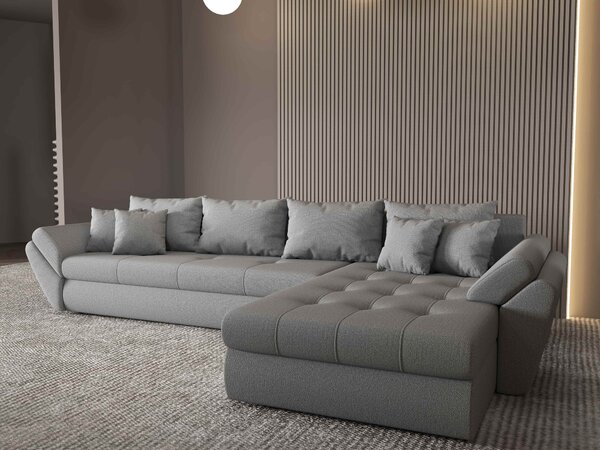 Colțar extensibil dumonde cu ladă de depozitare Loana XL Enjoy Gri II 335x185 cm