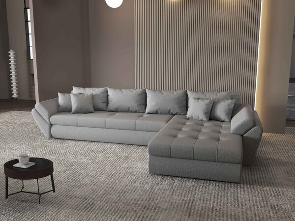 Colțar extensibil dumonde cu ladă de depozitare Loana XL Enjoy Gri II 335x185 cm