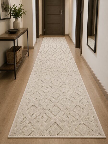 Traversa Hol, Model Oksi 38011 202, Festonata Latime 120 cm, Bej 80 x 200