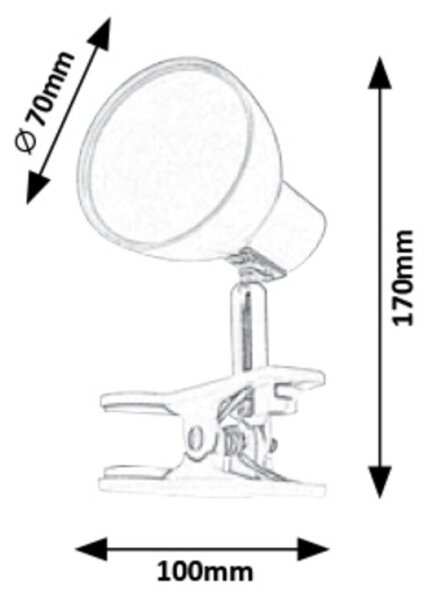 Rabalux 1480 - LED Lampă cu clips NOAH LED/5W/230V