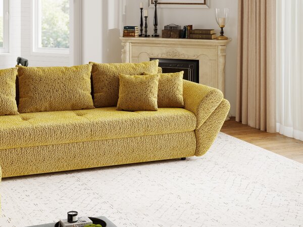 Colțar extensibil dumonde cu ladă de depozitare Loana XL Jaguar Galben Mustar 335x185 cm