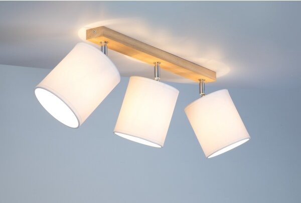 Spot-Light 56744374 - Lampă spot APRILLIA 3xE27/25W/230V stejar alb