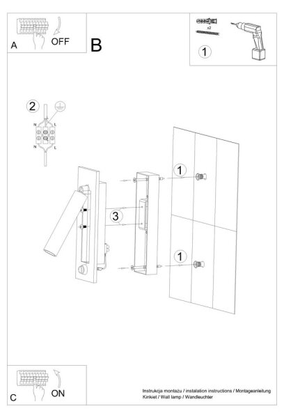 Spot de perete ENIF 1xG9/12W/230V Sollux SL.0956