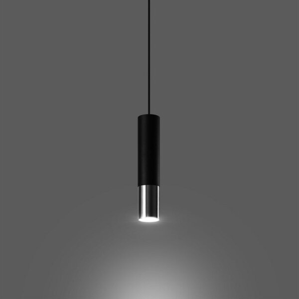 Lustră pe cablu LOOPEZ 1xGU10/40W/230V neagră/crom Sollux SL.0940