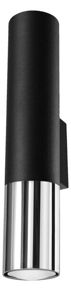 Aplică LOOPEZ 2xGU10/40W/230V neagră/crom Sollux SL.0938