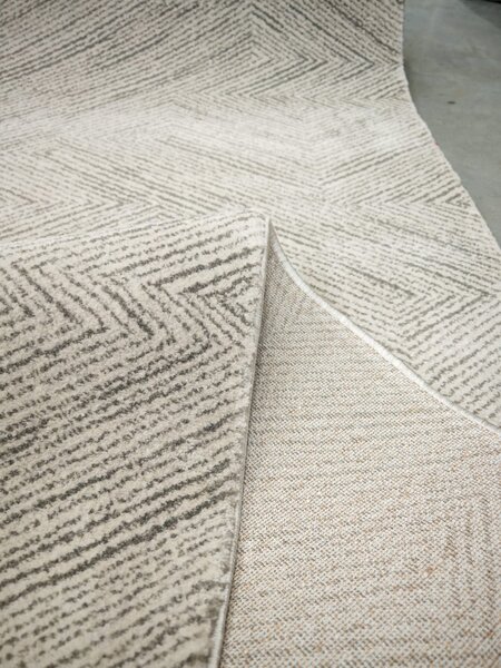 Traversa Hol, Model Opus 54355 750, Latime 120 cm, Festonata, Crem Gri 120 x 1000
