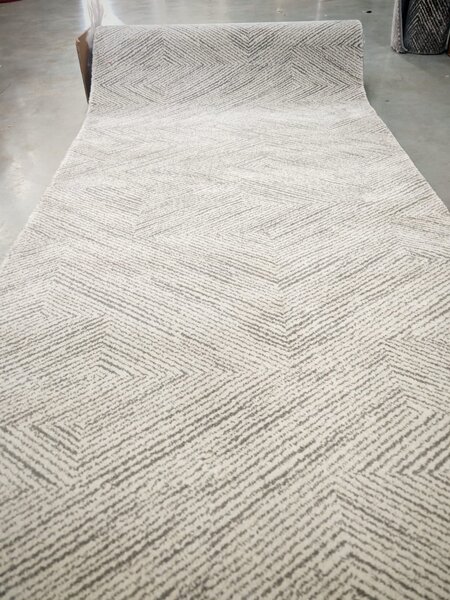 Traversa Hol, Model Opus 54355 750, Latime 120 cm, Festonata, Crem Gri 120 x 1000