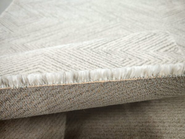 Traversa Hol, Model Opus 54355 750, Latime 120 cm, Festonata, Crem Gri 120 x 1000